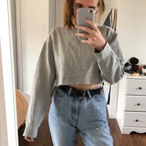 Grey crop top sweater
